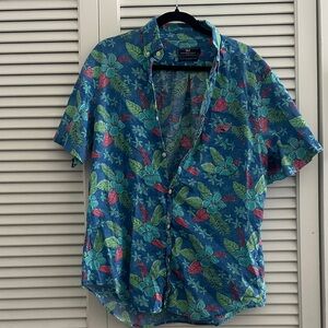 Vineyard Vines Blue Tropical Button Down Shirt